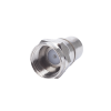 conector f macho, plegable con pin para cable rg 6, cuerpo de bronce niquelado.