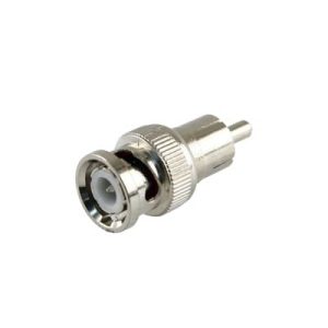 adaptador en línea para 75 ohm, de conector bnc macho a rca macho en aplicaciones de audio video para cámaras, monitores y dvr´s.