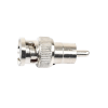 adaptador en línea para 75 ohm, de conector bnc macho a rca macho en aplicaciones de audio video para cámaras, monitores y dvr´s.