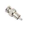 adaptador en línea para 75 ohm, de conector bnc macho a rca macho en aplicaciones de audio video para cámaras, monitores y dvr´s.