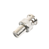 adaptador en línea para 75 ohm, de conector bnc macho a rca hembra en aplicaciones de audio video para cámaras, monitores y dvr´s.