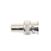 adaptador en línea para 75 ohm, de conector bnc macho a rca hembra en aplicaciones de audio video para cámaras, monitores y dvr´s.