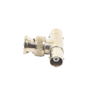 adaptador en t para 75 ohm de conector bnc macho a doble bnc hembra, níquel/ oro/ teflón.