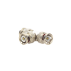adaptador de triple conectores bnc macho para uso en sistemas de video vigilancia en aplicación con cables coaxiales rg 59/ rg 6, níquel/ oro/ politetrafluoroetileno.