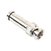 conector bnc macho en 75 ohm, de compresión axial para cable coaxial rg 59/u, níquel/ oro/ politetrafluoroetileno.