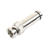 conector bnc macho en 75 ohm, de compresión axial para cable coaxial rg 59/u, níquel/ oro/ politetrafluoroetileno.
