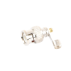 conector bnc macho en 75 ohm, para cable coaxial rg 59 / con base de alivio negra de pvc, níquel/ oro/ ptfe.