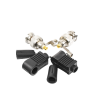 conector bnc macho de 75 ohm en Ángulo recto con base plástica de alivio en pvc para cable coaxial rg 59/ rg 6.