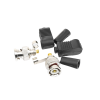 conector bnc macho de 75 ohm en Ángulo recto con base plástica de alivio en pvc para cable coaxial rg 59/ rg 6.