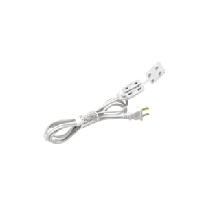 extensión eléctrica de 3 salidas polarizadas color blanco para uso en interior, longitud 1.83 metros, calibre 16 awg