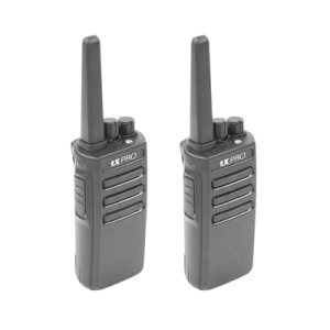 par de radios tx500 vhf 136 174 mhz con 5 watts de potencia, 16 canales preconfigurados.