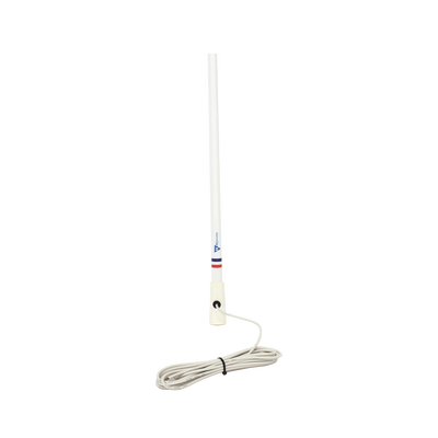 antena marina vhf en fibra de vidrio en rango de 156 a 163 mhz, incluye 4.5 metros de cable y conector pl 259 macho. antena marina vhf en fibra de vidrio en rango de 156 a 163 mhz, incluye 4.5 metros de cable y conector pl 259 macho.