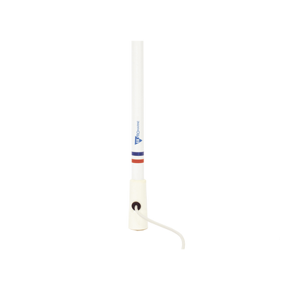 antena marina vhf en fibra de vidrio en rango de 156 a 163 mhz, incluye 4.5 metros de cable y conector pl 259 macho. antena marina vhf en fibra de vidrio en rango de 156 a 163 mhz, incluye 4.5 metros de cable y conector pl 259 macho.