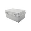 gabinete plástico para exterior (ip65) de 150 x 220 x 105 mm cierre por broche.