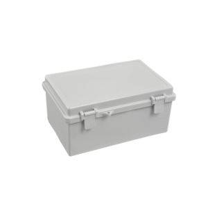 gabinete plástico para exterior (ip65) de 150 x 220 x 105 mm cierre por broche.