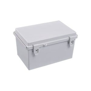 gabinete plástico para exterior (ip65) de 185 x 285 x 180 mm cierre por broche.