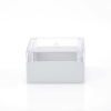 gabinete plástico para exterior (ip65) de 160 x 160 x 90 mm cierre por tornillos tapa transparente.