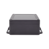 gabinete plástico negro para exterior (ip65) de 120 x 120 x 60 mm cierre por tornillos.