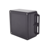 gabinete plástico negro para exterior (ip65) de 120 x 120 x 60 mm cierre por tornillos.