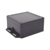 gabinete plástico negro para exterior (ip65) de 120 x 120 x 60 mm cierre por tornillos.