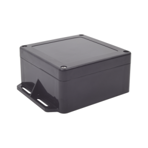 gabinete plástico negro para exterior (ip65) de 120 x 120 x 60 mm cierre por tornillos.