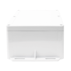 gabinete plástico para exterior (ip65) de 160 x 220 x 100 mm cierre por tornillos metálicos. tiene orejas para instalación a muro.