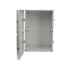 gabinete plástico para exterior (ip65) de 560 x 380 x 265 mm cierre por broche.