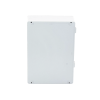 gabinete de aluminio para exterior (ip66) de 390 x 280 x 158 mm con rápida disipación de calor, cierre por tornillos con bisagra.
