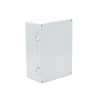 gabinete de aluminio para exterior (ip66) de 390 x 280 x 158 mm con rápida disipación de calor, cierre por tornillos con bisagra.