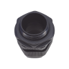 conector plástico negro tipo glándula para rosca npt 1"