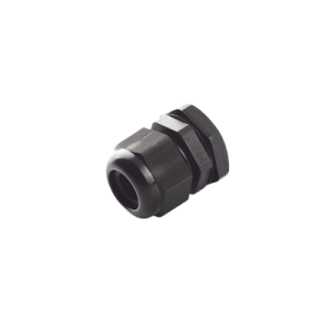 conector plástico negro tipo glándula, para cable de 6 a 12 mm de diámetro.