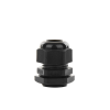 conector plástico negro tipo glándula para cable de 10 a 14 mm de diámetro.
