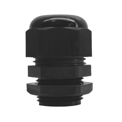 conector plástico negro tipo glándula para rosca npt 3/4" conector plástico negro tipo glándula para rosca npt 3/4"
