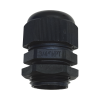 conector plástico negro tipo glándula para rosca npt 3/4"