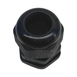conector plástico negro tipo glándula para rosca npt 3/4"