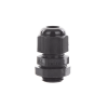 conector plástico negro tipo glándula para cable de 3.5 a 6 mm de diámetro.