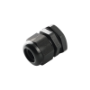 conector plástico negro tipo glándula para cable de 3.5 a 6 mm de diámetro.
