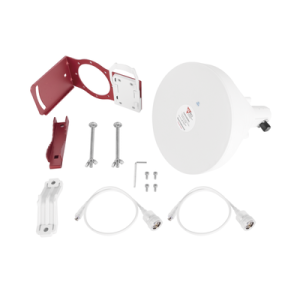 antena tipo horn de 30 °, 19 dbi, 4.9 6.5 ghz, ideal para ambientes de alto ruido, tipo de conector n hembra, con montaje y jumpers incluidos