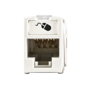 jack ultramax cat5e, utp, montaje híbrido en placa de pared (plano y angulado), color blanco, punch down