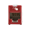 jack ultramax cat5e, utp, montaje híbrido en placa de pared (plano y angulado), color rojo, punch down