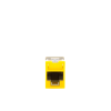 jack ultramax cat5e, utp, montaje híbrido en placa de pared (plano y angulado), color amarillo, punch down