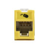 jack ultramax cat5e, utp, montaje híbrido en placa de pared (plano y angulado), color amarillo, punch down
