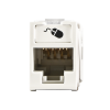 jack ultramax cat6a, utp, montaje híbrido en placa de pared (plano y angulado), color blanco, punch down