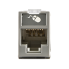 jack ultramax cat6a, utp, montaje híbrido en placa de pared (plano y angulado), color gris, punch down