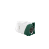 jack ultramax cat6a, utp, montaje híbrido en placa de pared (plano y angulado), color verde, punch down
