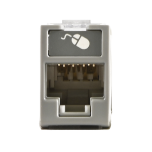 jack ultramax cat6, utp, montaje híbrido en placa de pared (plano y angulado), color gris, punch down