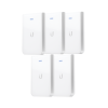 5 access point unifi doble banda, cobertura 180°, mimo 2x2 de pared para habitaciones de hotel.