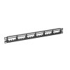 panel de parcheo modular mini com (sin conectores), ultimate id®, plano, sin blindaje, con etiqueta y cubierta, de 24 puertos, 1ur