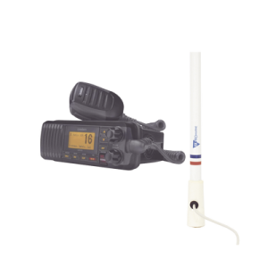 kit de radio um385bk | mas antena marina de fibra de vidrio tx 5206 sys y soporte para antena 4186