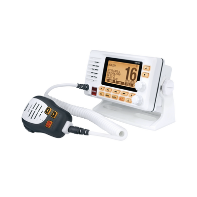 radio móvil marino vhf, color blanco con receptor de gps integrado, puerto de conexión nmea 2000, 25w de potencia de rf, sumergible ipx8. radio móvil marino vhf, color blanco con receptor de gps integrado, puerto de conexión nmea 2000, 25w de potencia de rf, sumergible ipx8.
